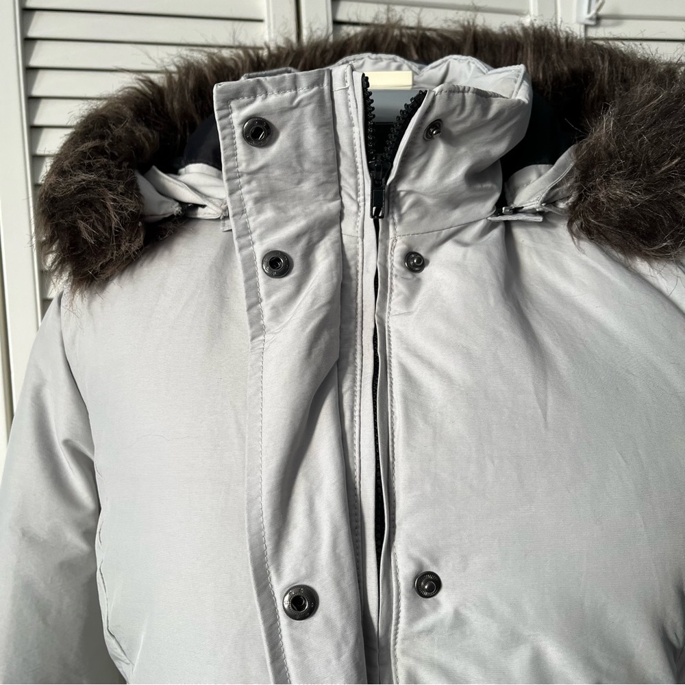 Cleo down fill Parka with removable hood Car coat length size M - Picture 2 of 16